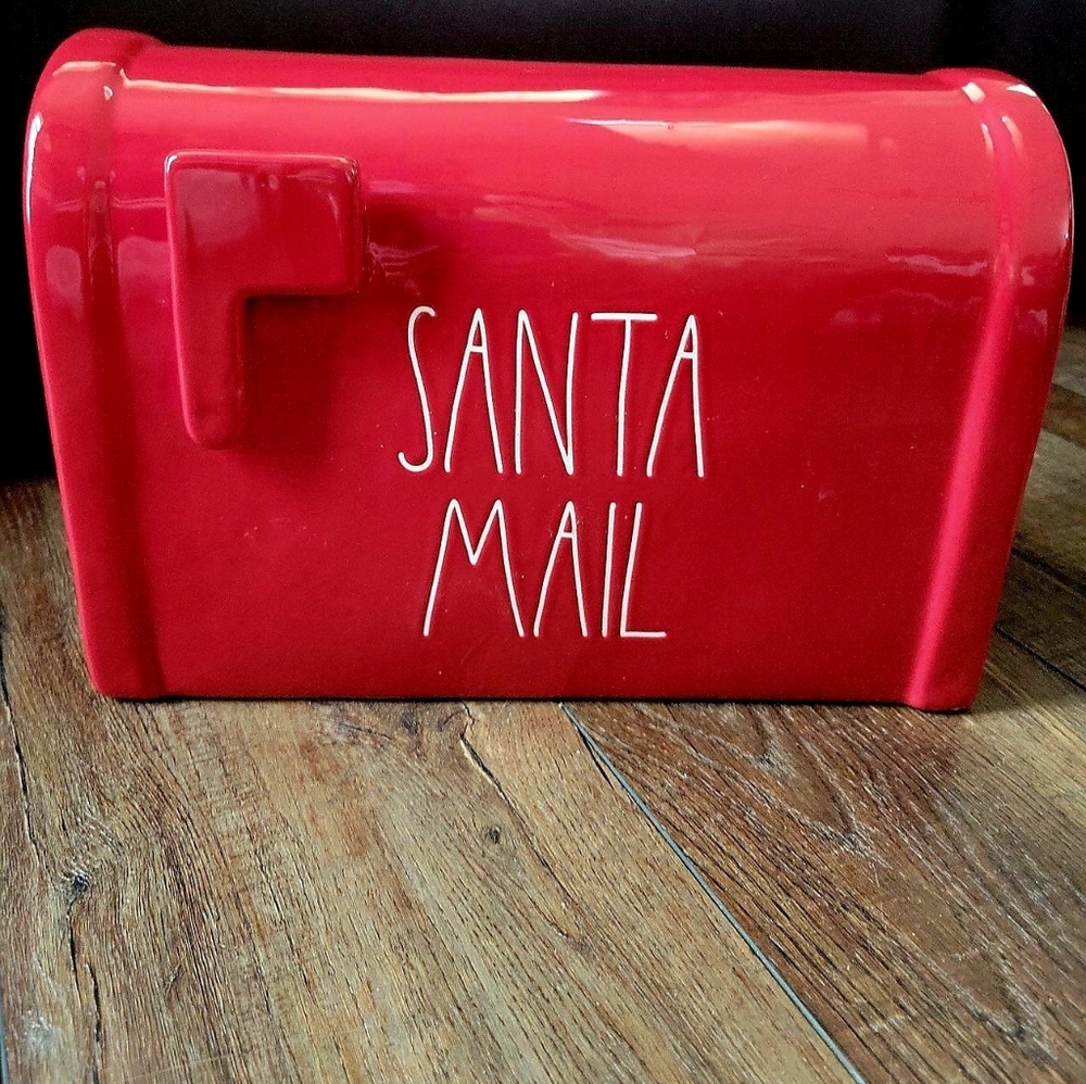 RAE DUNN Red Santa Mail Ceramic Box